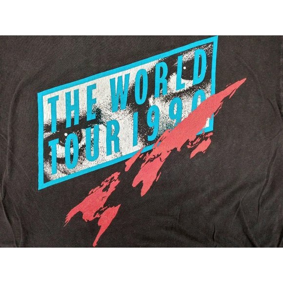 Vintage David Bowie Tour XL Sound + Vision T-Shirt 1990 Original Black Brockum - Picture 5 of 9